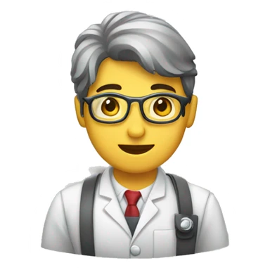 joven con bata de laboratorio sticker