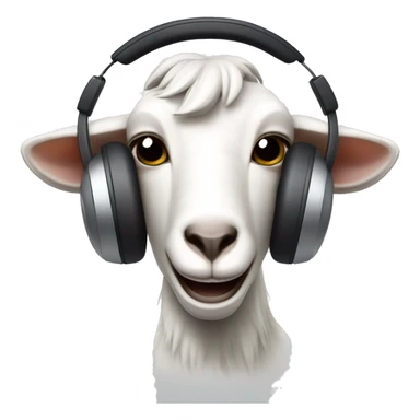 goat with call center headset sticker