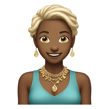 smiling girl with jewelry sticker
