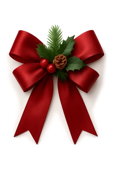 Christmas bow with decoration , remove background sticker