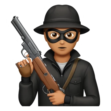 Robber with gun sticker