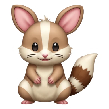 Teddiursa-Minccino-Furret-fusion  sticker