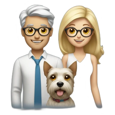 Man with glasses anda woman with a westie dog girl sticker