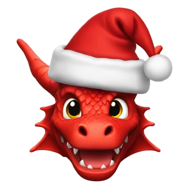 Welsh dragon with Christmas hat sticker