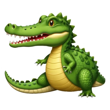 Crocodile with tail over its back with its mouth alittle open sticker
