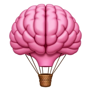 Globo aerostatico con forma de cerebro de color rosa sticker