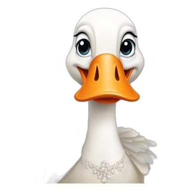 a goose in an elegant dress sticker