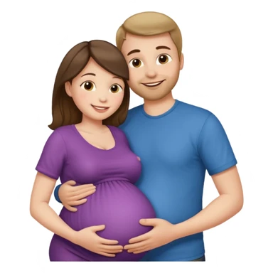 Femme enceinte homme fais bisous sur le ventre sticker