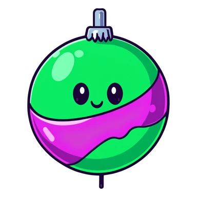 slime disco ball, cartoon sticker style, vibrant colors sticker