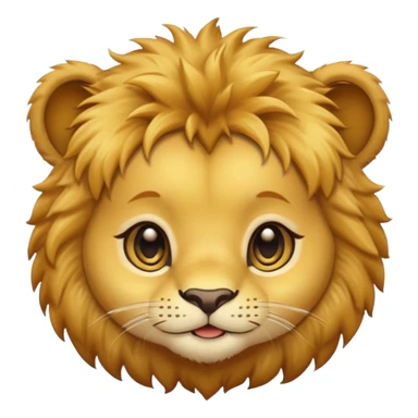 Cute baby lion's face (little cheeks, not much hair) sticker