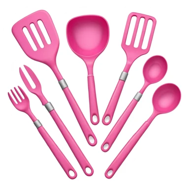 Pink cooking utensils sticker