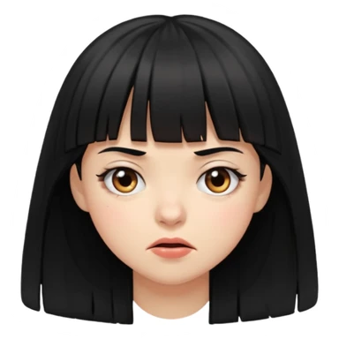 black haired and with bangs girl To squint with a look of disgust sticker