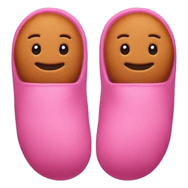 Slippers with pink get and a ginger bread man in them sticker