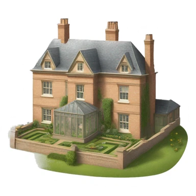 19th century English manor house with garden sticker