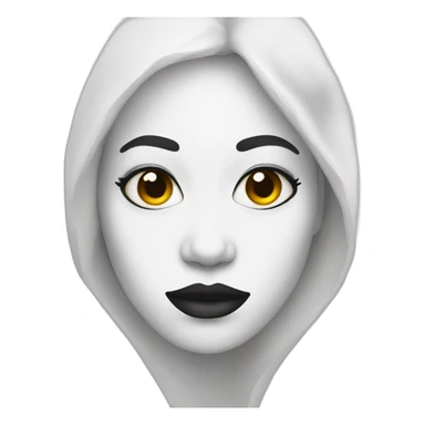 Black Woman face covered in white paint sticker