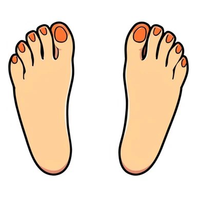 cartoon foot with toes spread apart sticker