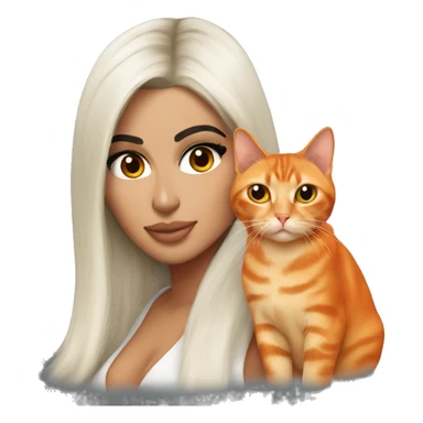 Kim kardashian with orange cat  sticker