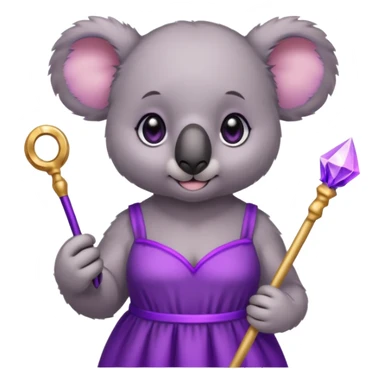 koala purple drees eyelashe magic wand sticker