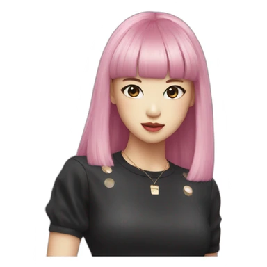 BlackPink Lisa black hair sticker