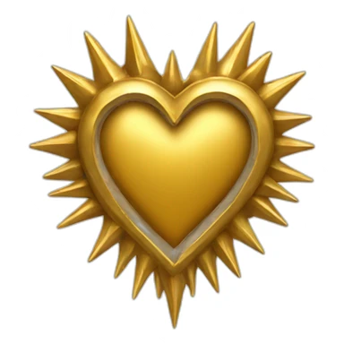 Gold spiked heart frame sticker