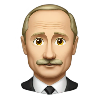 Vladimir Putin with mustache sticker