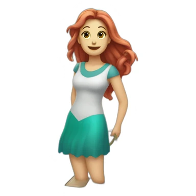 Un fond de la mer avec une sirène sur une piere sticker