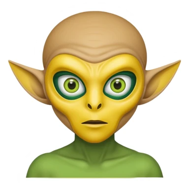 an alien with yellow mask and shirt, half upon
 sticker