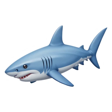 A shark with blue shoes on land near water not in it sticker
