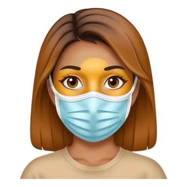 A beautiful woman with a face mask on sticker