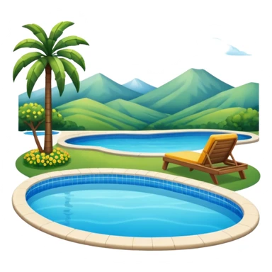 piscina con paisaje  sticker