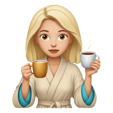 Woman drinking coffee and The edges of the eyes are wide open in the morning sticker