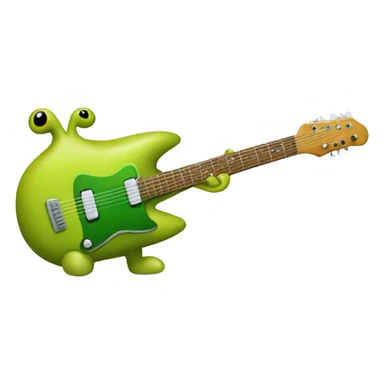 Happy slimy slug playing electric guitar sticker