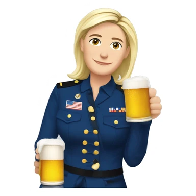 Marine le pen who drink beer sticker