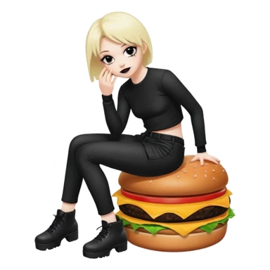 emo twerking on a burger cuh sticker