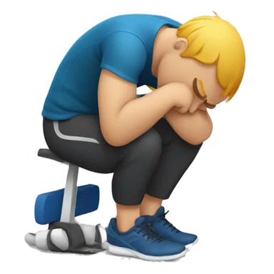 the exhausted man in sport. so tired sticker