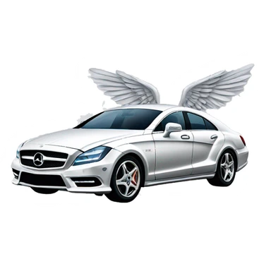 Flying mercedes benz cls with wings sticker