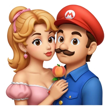 Mario küsst peach  sticker