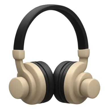 Beige beat studio headphones and black dumbbells sticker
