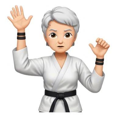 grandma karate with black belt sticker
