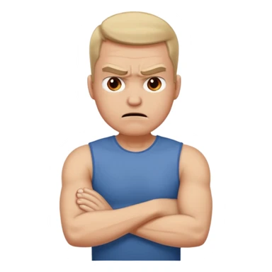 @Layla!: arms crossed holding neck angry guy sticker