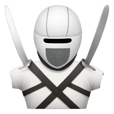  Fencing sword inside a fencer with mask on head  sticker
