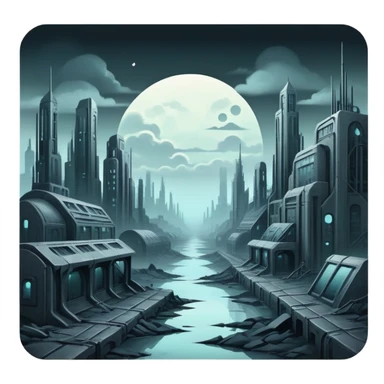 Spectral Gloomy Dystopian Apocalyptic Aesthetic Scenery Deco sticker