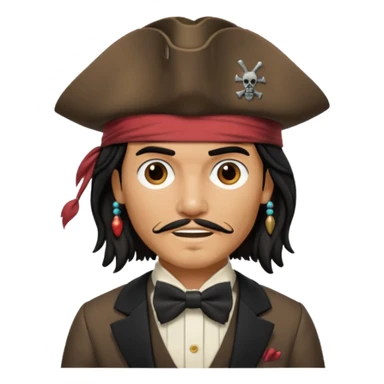 jack sparrow with bowtie sticker