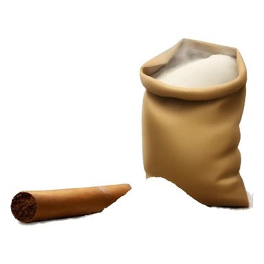 a bag of flour smokes a cigar sticker