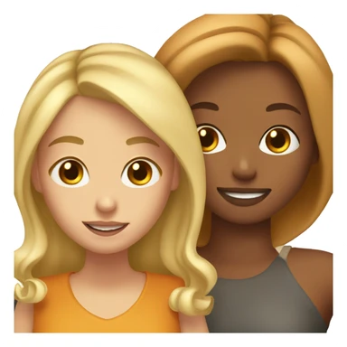 Rusty blonde girl with highlights taking a selfie with her mom sticker