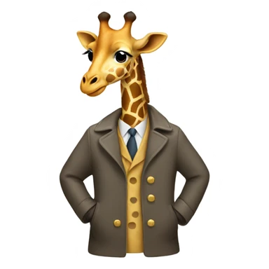 Giraffe wearing a coat sticker