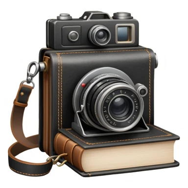 book and camera sticker