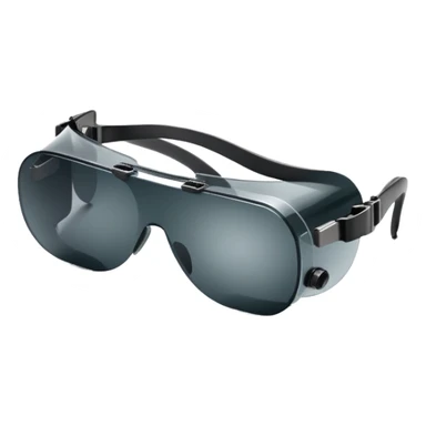 protective welding glasses, frameless design with dark tinted lenses, safety eyewear sticker