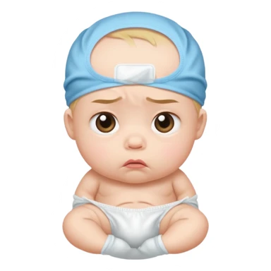 Pouting face wear disposable diaper sticker