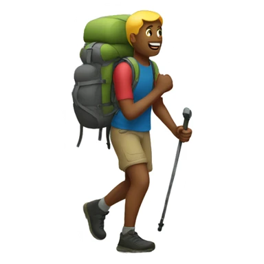 person hiking on trail sticker